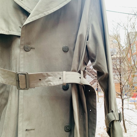 Olive Trench Coat 40 Short / Christian Dumas Trench Classique olive ceinturé - Picture 8 of 8